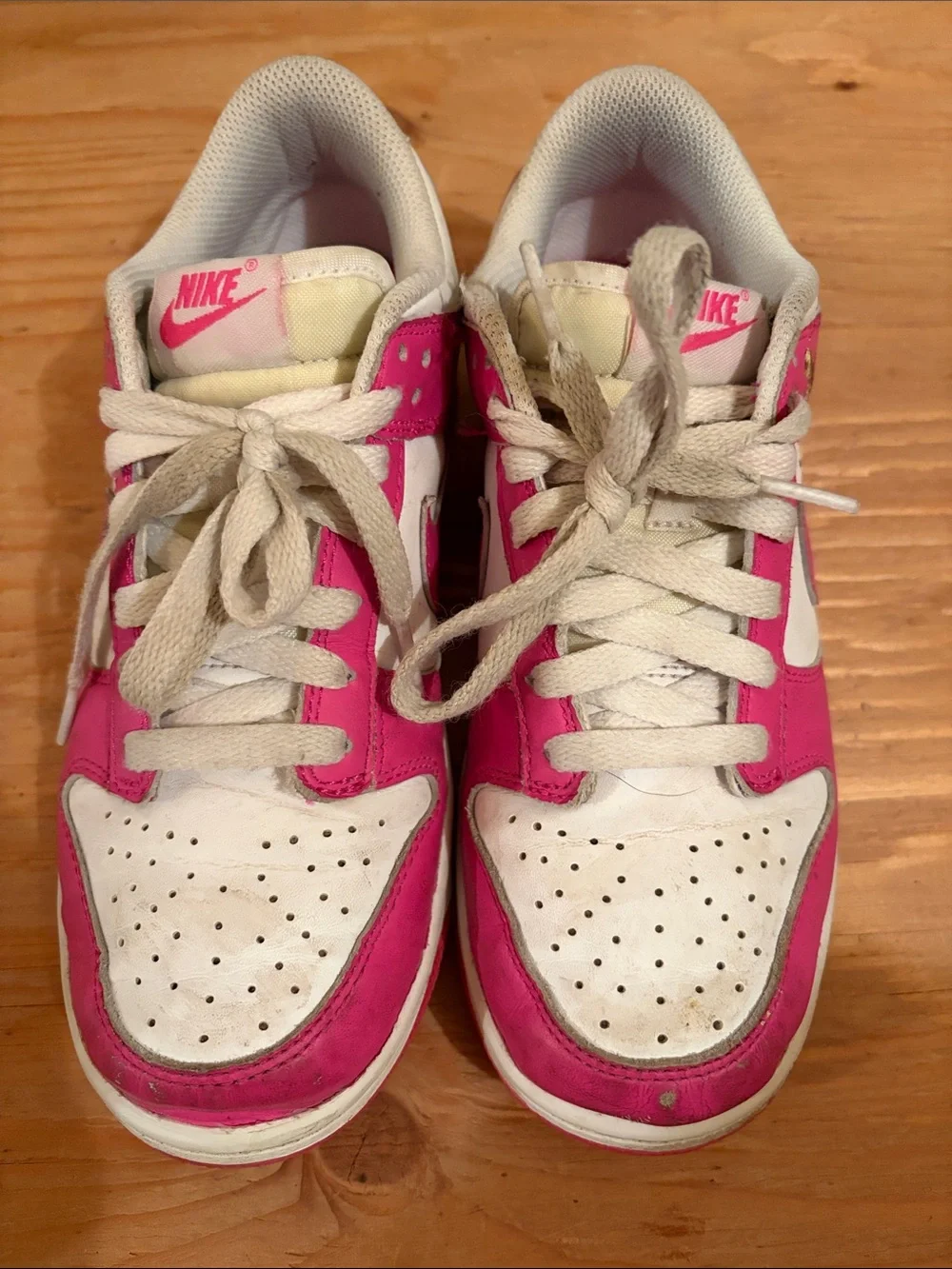 Nike Dunk White and Pink Low-Top Sneakers